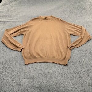R&R Casuals Sweater Mens Size M Tan Mock Neck Cotton Modal Made in Italy